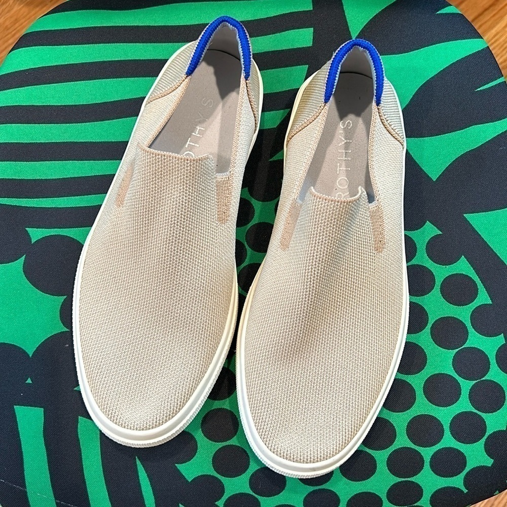 New Rothy’s City Sneaker Slip On Cream on Wheat Beige Womens size 8 casual